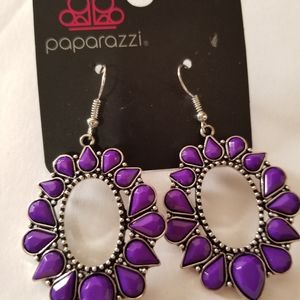 Purple paparazzi earrings